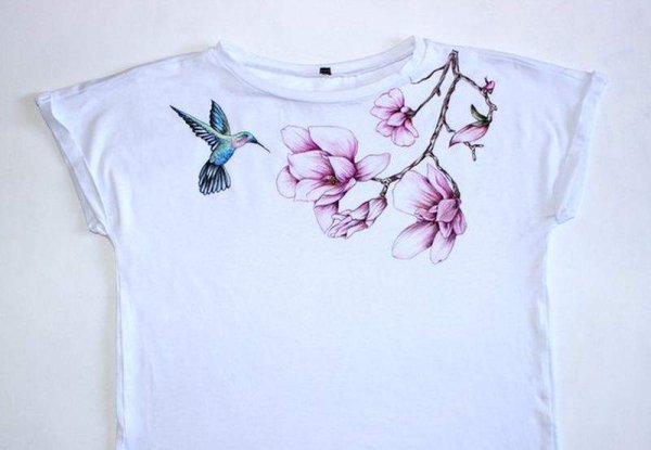 Роспись одежды цветы