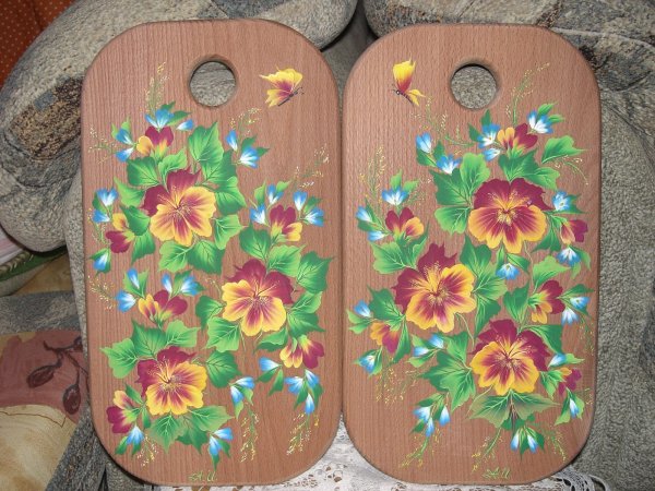 Роспись досок разделочных акриловыми красками