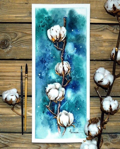 Петунова акварель хлопок