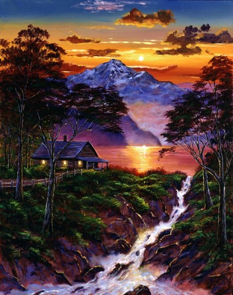 Пейзаж акриловыми красками