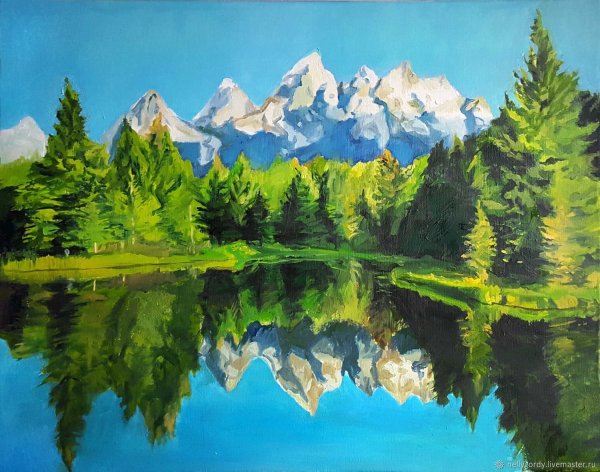 Картина горное озеро