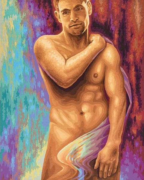 Мужской торс в краске