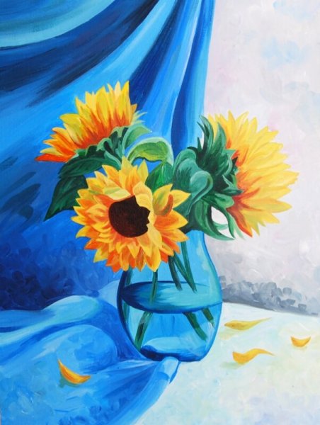 Цветы гуашью