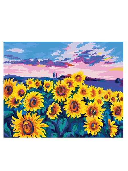 Картины по номерам поле подсолнухов