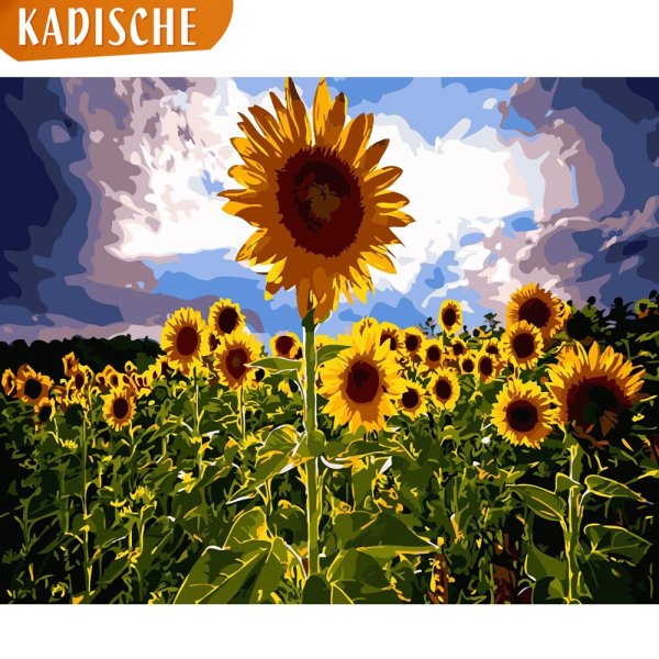 Подсолнухи акрилом на холсте