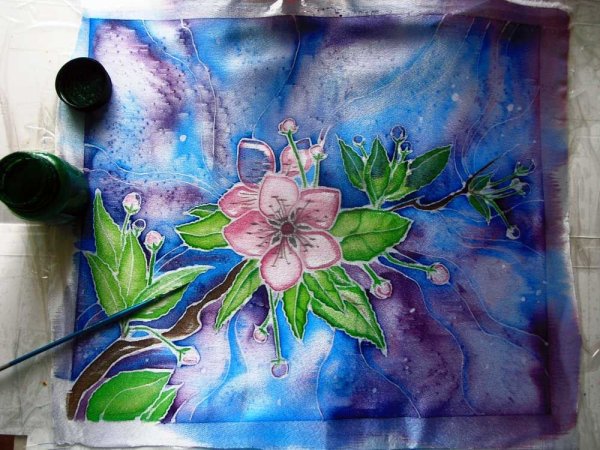 Шерстяная акварель зимний пейзаж Марины Аксеновой