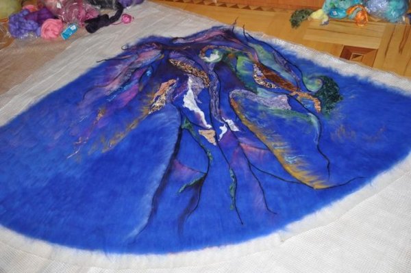 Раскладка шерсти при мокром валянии