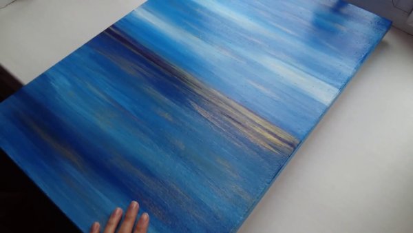 Картина акрил волосы синий