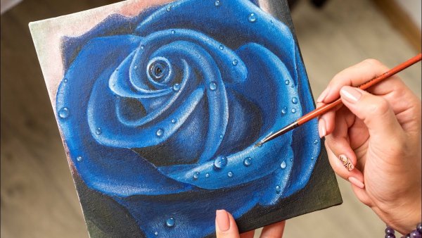 Розы нарисованные акрилом