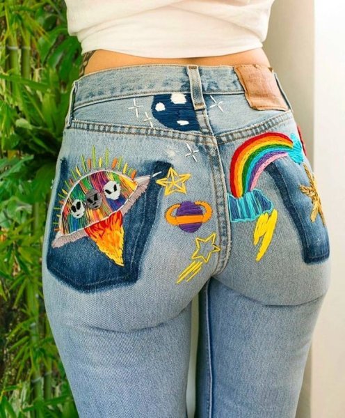 Разрисованные джинсы