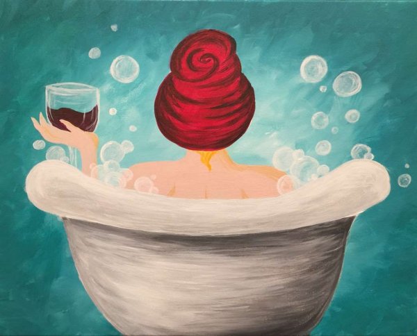 Девушка в ванне арт