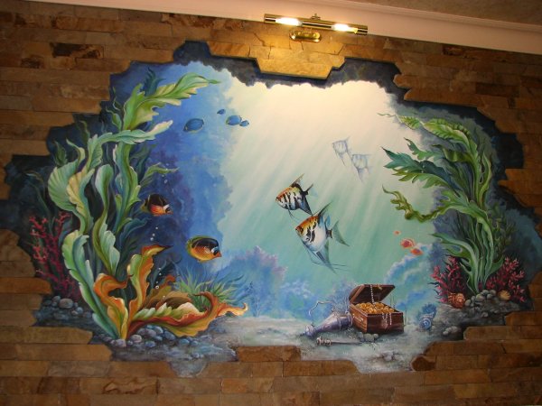 Живопись на стенах в интерьере