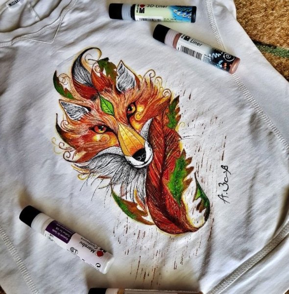 Роспись одежды акриловыми красками