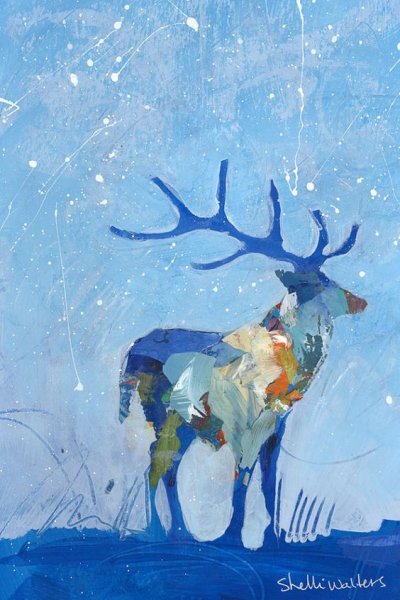 Олень гуашью