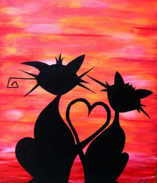 Рисование черным акрилом