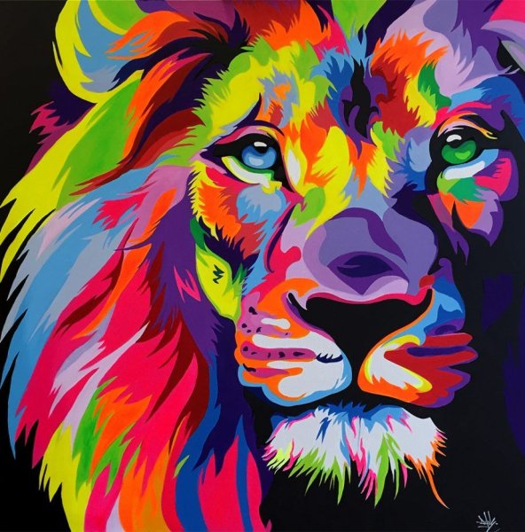 Голова Льва цветная
