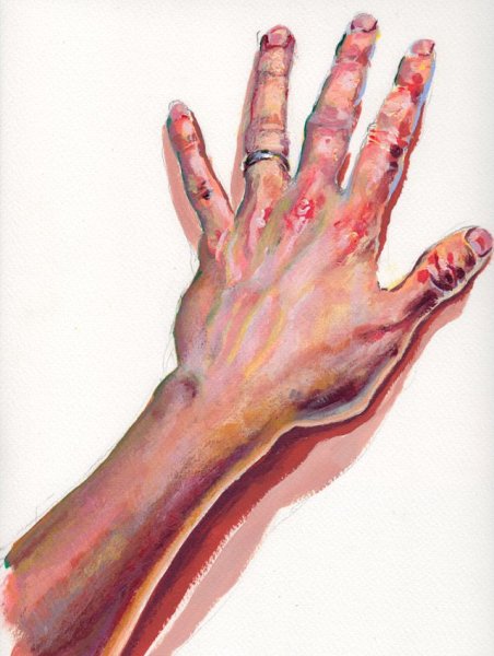 Кисти рук акварелью
