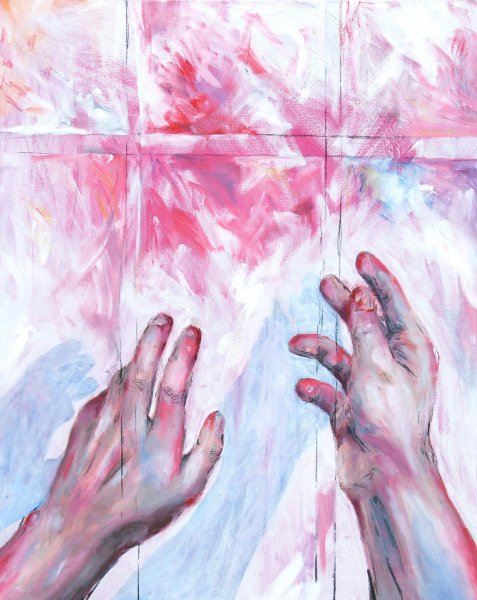 Руки гуашью