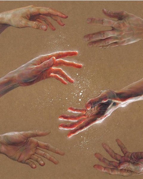 Кисти рук пастелью