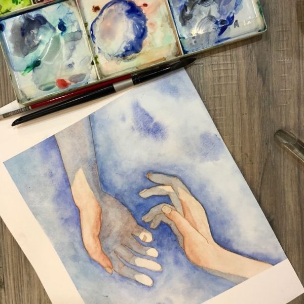 Рисунки акварелью в скетчбуке