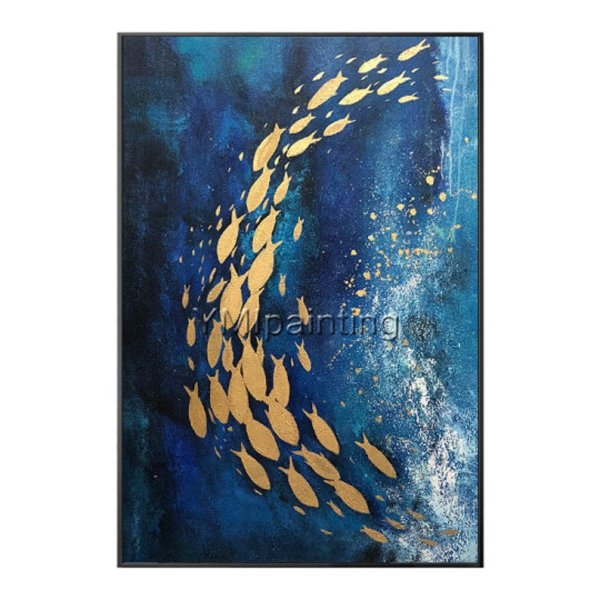 Золотые рыбки поталью картина