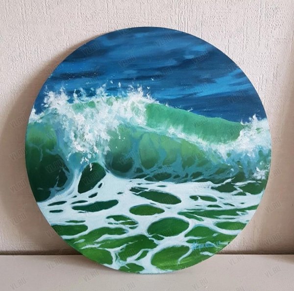Пейзаж на круглом холсте