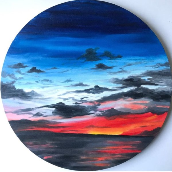 Круглые картины акрилом