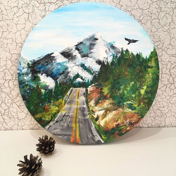 Круглые картины акрилом