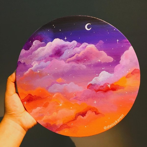 Круглые картины акрилом