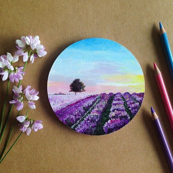 Идеи для рисования на круглом холсте