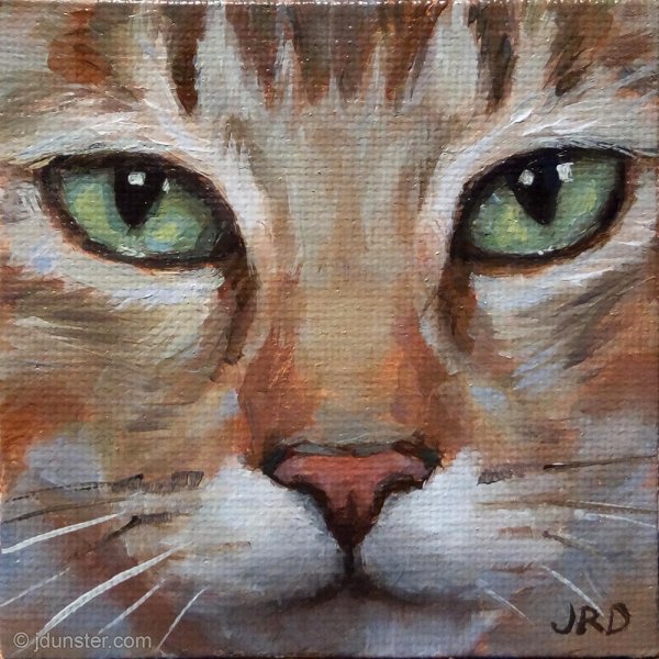 Кошка акриловыми красками