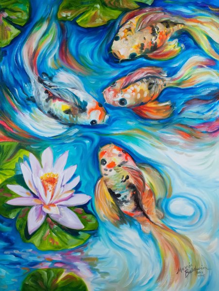 Марсия Болдуин Лотосы и рыбки