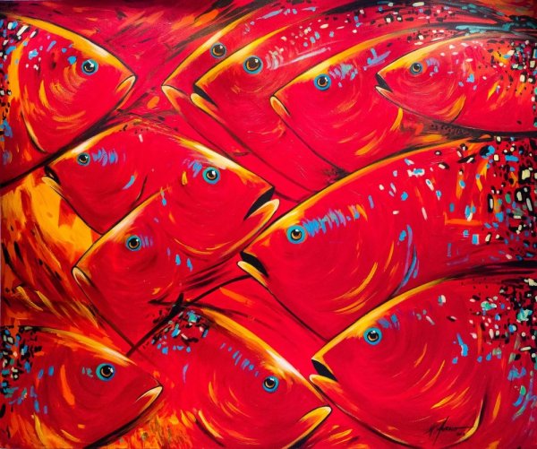 Рыбки акрилом