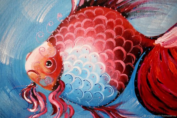 Золотая рыбка живопись