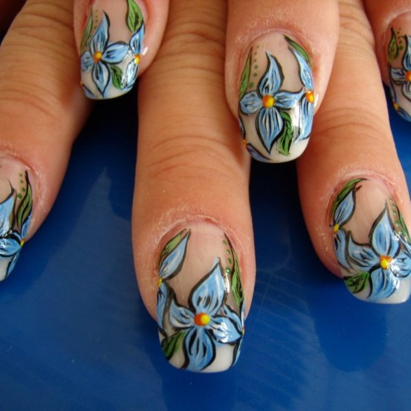 Маникюр роспись кошка