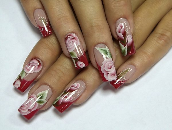 Зимние узоры на ногтях