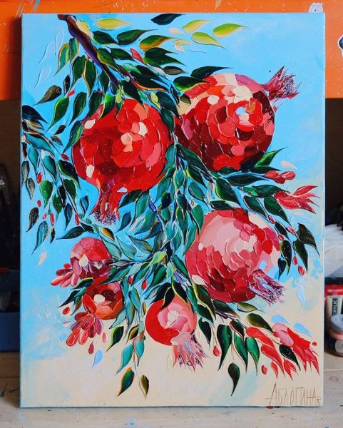 Гранат гуашью