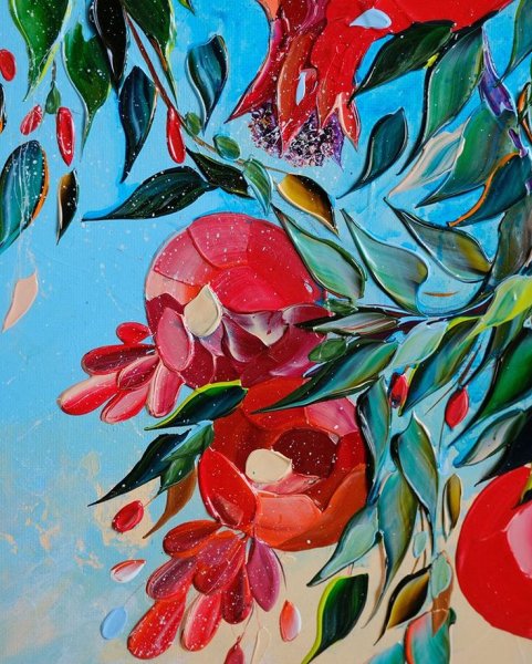 Гранаты картина акрилом