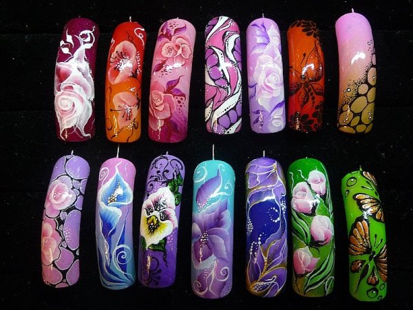 Наращивание ногтей акрилом рисунки