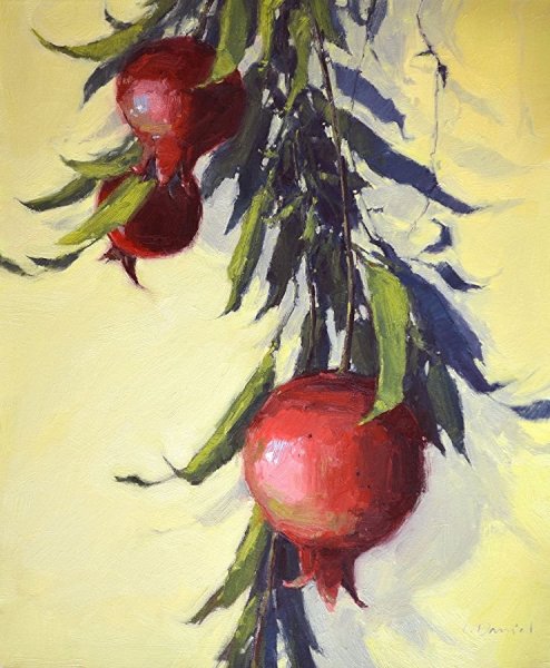 Гранатовое дерево мастихином