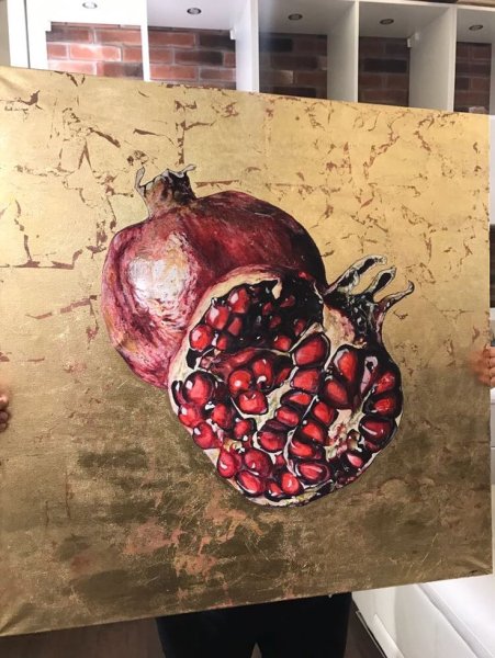 Живопись гранат с поталью