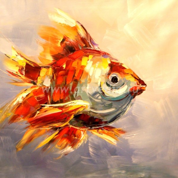 Картина «рыбка Карп кои с рыжими пятнами»