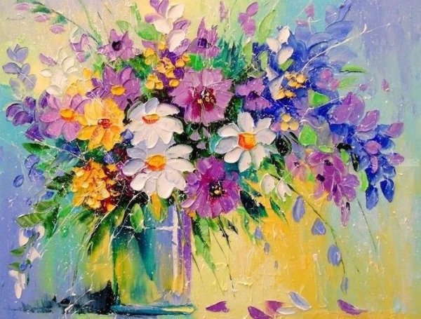 Картины маслом цветы