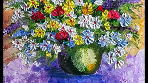 Букет цветов акрилом