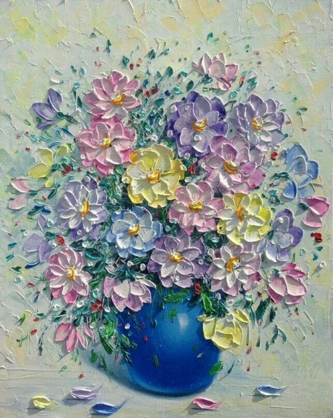 Картины маслом цветы