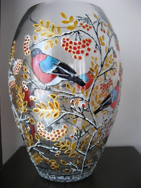 Роспись ВАЗ акриловыми красками по стеклу