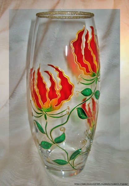 Витражная роспись на вазах