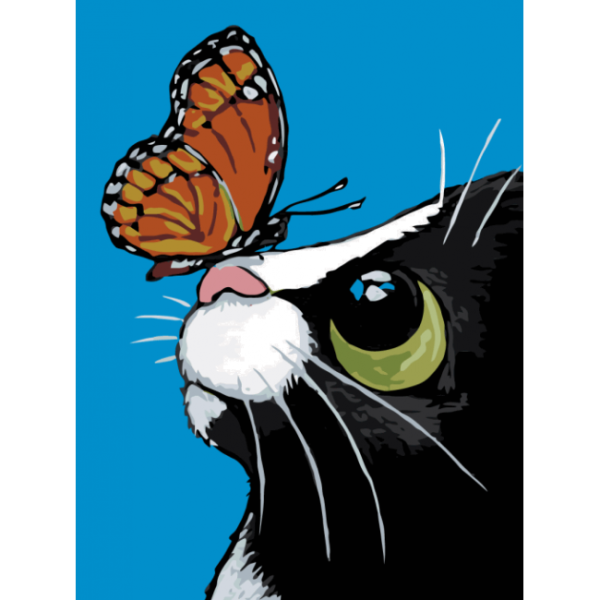 Котик акрилом на холсте