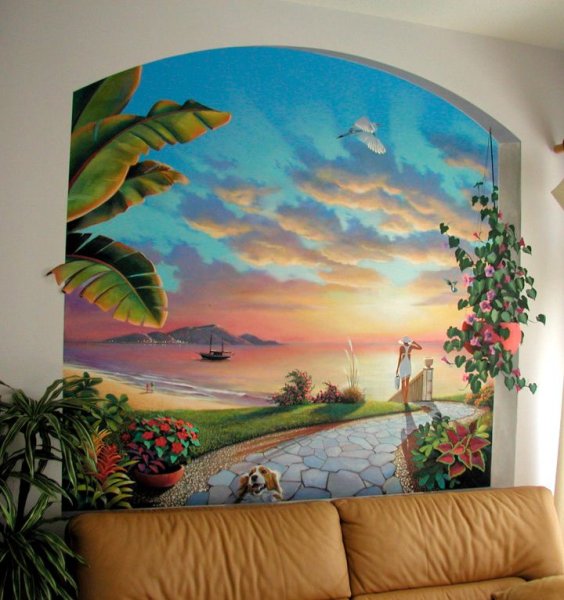 Пейзаж на стене