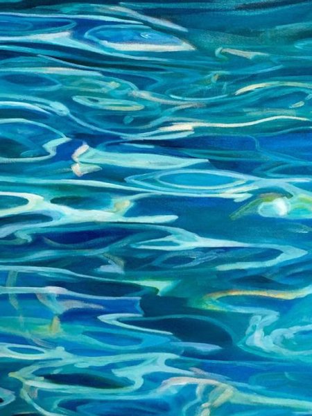 Водная поверхность акварель